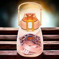 Пляшка для води спортивна з трубочкою XH-32, пластикова, 1300 мл Жовтогарячий