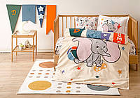 Комплект постельного белья в детскую кроватку TAC Disney DUMBO CUTE BABY 120x180 см 100% Хлопок Ранфорс