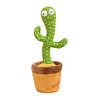 Танцующий кактус поющий 120 песен с подсветкой Dancing Cactus повторюшка с микрофоном