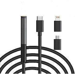 Ендоскопічна камера 3в1 Kerui IP68 для iPhone, iPad, iOS Lighting Ø 8 мм 1 м жорсткий.