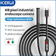 Ендоскопічна камера 3в1 Kerui IP68 для iPhone, iPad, iOS Lighting Ø 8 мм 1 м жорсткий., фото 3