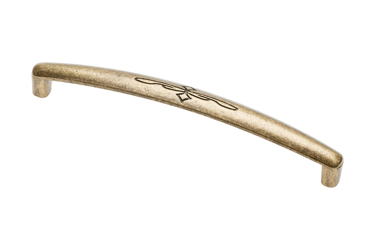 Ручка на комод антична латунь 128мм Olbia Gtv, фото 1