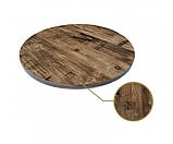 Стіл Скіф 105 круглий високий д. 60 см колір коричневий вінтаж, фото 2