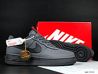 Мужские стильные демисезонные кроссовки Nike Air Force 1 Limited прошитые , нубук серые 41-45