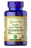 Витамин Д3 Puritan's Pride Vitamin D3 50 mcg (2,000 IU) 200 softgels