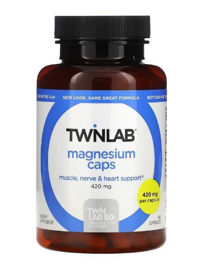Магній у капсулах Twinlab Magnesium Caps 420 mg 100 Capsules, фото 1