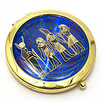 Зеркальце косметическое "Египет" золото (d-7 см)(в коробке + чехольчик)A