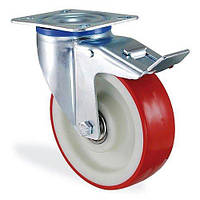Колесо поворотное с крепежной панелью тормозом DC Di Candia Красный (414150L) OP, код: 1538713