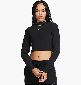AllOriginal com ua Топ Nike Sportswear Phoenix Plush Slim Mock-Neck Long-Sleeve Cropped Cozy Fleece Top Black
