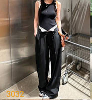 Штани-палаццо жіночі костюмка розміри S-L (2кв) "LATTE" недорого від прямого постачальника