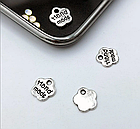 Набір 5 шт Підвіски Кулони 8 мм Квіти Hand Made, Метал Сріблястий, Бірки на Біжутерію, Ярлики, фото 5