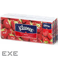 Салфетки косметические Kleenex Aroma с ароматом клубники двухслойные 10 пачек по 10 (5029053028323)