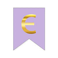 Буква Є на флажке 16*12 см для индивидуальных надписей Сирень и золото