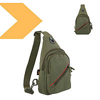 Сумка через плечо SILVER KNIGHT TY-6028 30х17х5см 3л, чорний з червоною полоскою (43239-TY-6028_194)