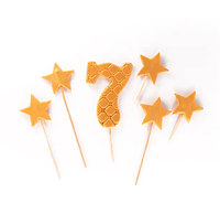 Набор кондитерских украшений "Цифра 7 со звездочками золотая"
