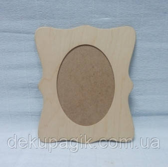 Рамка дерев'яна Фігурна 21х25 см (кругла фреза), фото 1