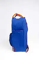 Рюкзак Fjallraven Kanken Classic Rainbow 16л Топ качество с радужными ручками Синий + Подарок Термос Новинка