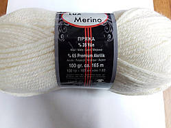 Зимова пряжа Lanoso Lux Merino 288 молочний 35% вовна Темна фуксія