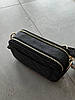 Жіноча сумка Guess The Snapshot Bag Black Blue (Чорна) Екошкіра Крос Боді на 2 відділення широкий ремінь Гесс, фото 5