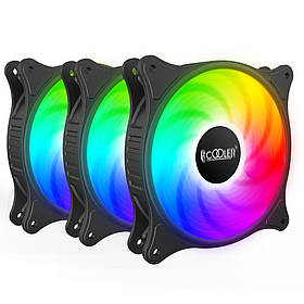 Вентилятор для ПК 120 mm ARGB, Hydraulic Bearing, 4Pin PWM PCCOOLER FX 120 ARGB BK 3in1 — MegaLavka