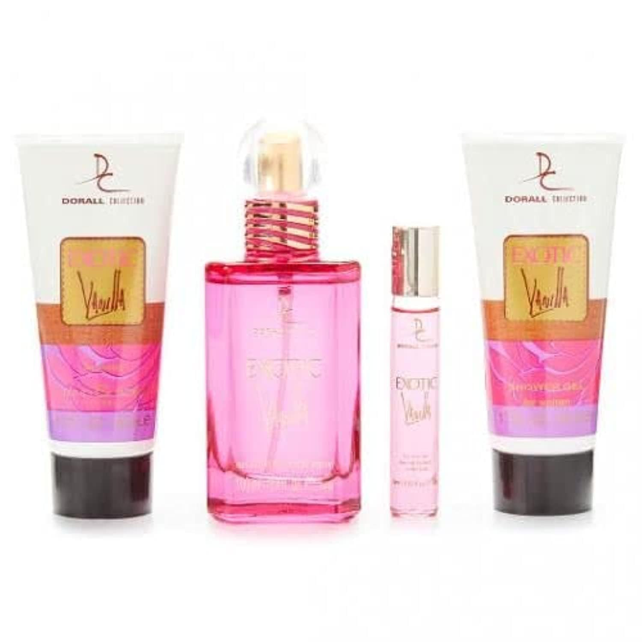 Набір Dorall Collection Exotic Vanilla для жінок — set (edt 100ml + edt 10ml + sh/gel 50ml + b/lot 50 ml), фото 1
