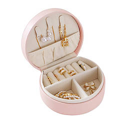 Органайзер сумочка Casegrace SP-01278 для прикрас і ювелірних виробів з ручкою 10*9*4,5 см Pink 12191-67720