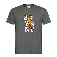 Графитовая мужская/унисекс футболка Kobe Bryant (18-15-7-графітовий)
