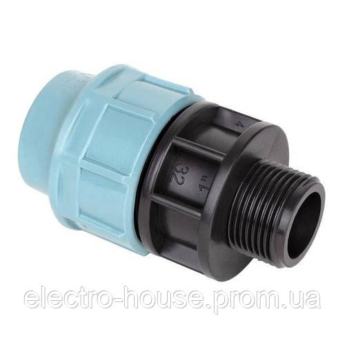 Муфта сполучна для ПЕ труб із зовнішньою різзю ITAL МРН 63*1 1/2" (ID ...