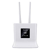 Wi-Fi роутер TIANJIE 4G 150Mbps CPE906C-3-LCD (Белый, со встроенными и съемними антеннами)