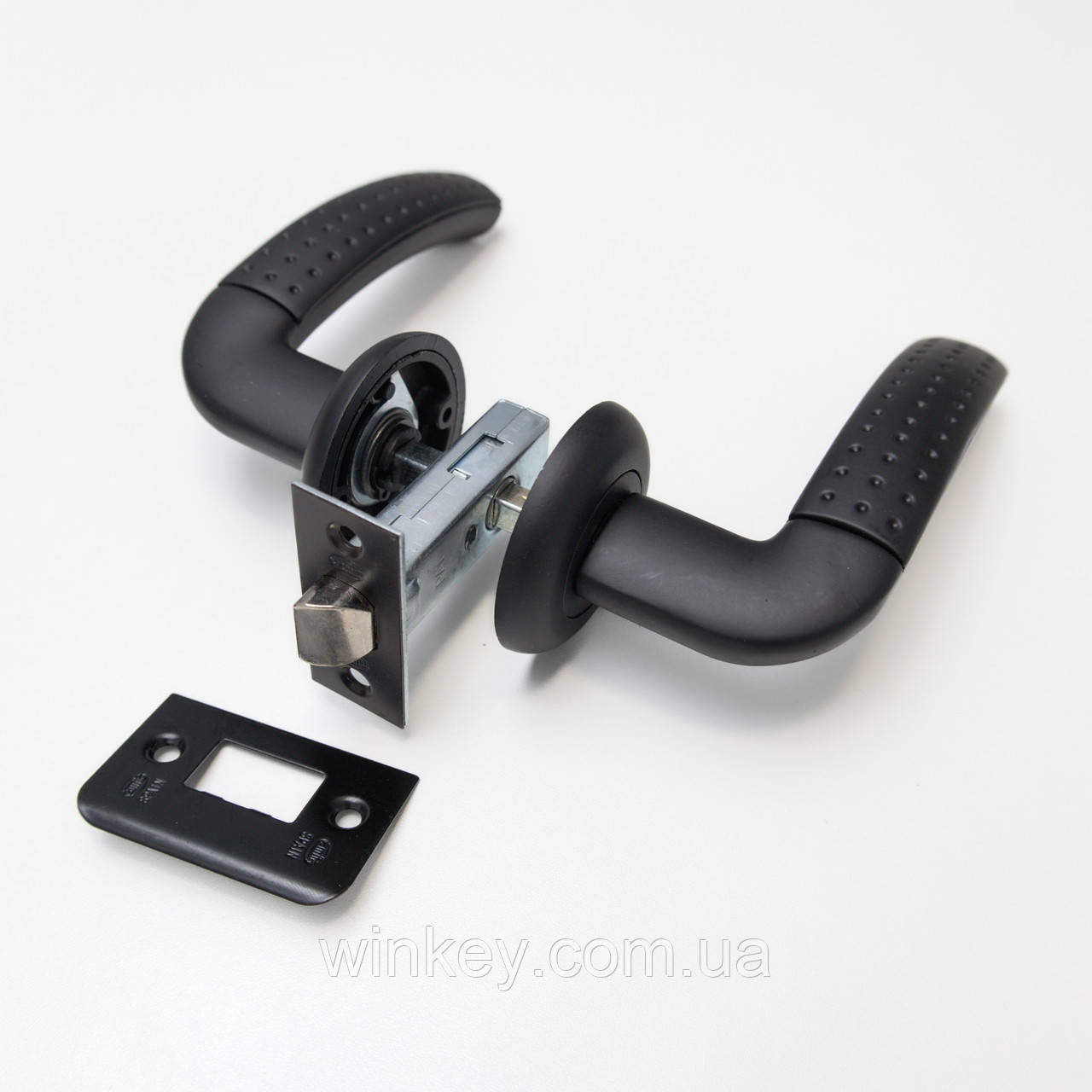 Ручка дверна SIBA BARI ЦАМ із засувкою Black, фото 1