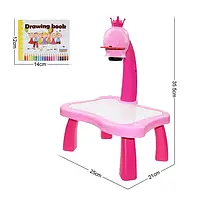 Детский столик для рисования с проектором Projector painting Розовый
