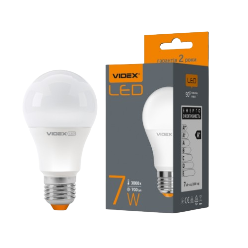 Лампа A60e 7W E27 3000K 220V LED Videx