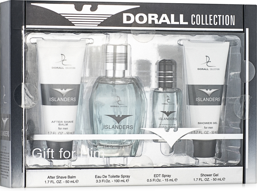 Набір Dorall Collection Islanders для чоловіків — set (edt 15ml + edt 100ml + sh/gel 50ml + balm 50ml)