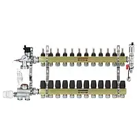 Коллектор Raftec на 12 контура для теплого пола с нижним подключением