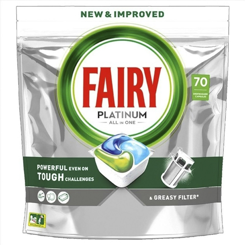 Капсули для посудомийної машини Fairy Platinum All-in-One, 70 шт.