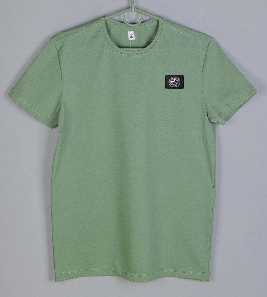 Футболка юніор Нашивка Stone Island 2409п (Уп.4шт XS, S), Оливковий
