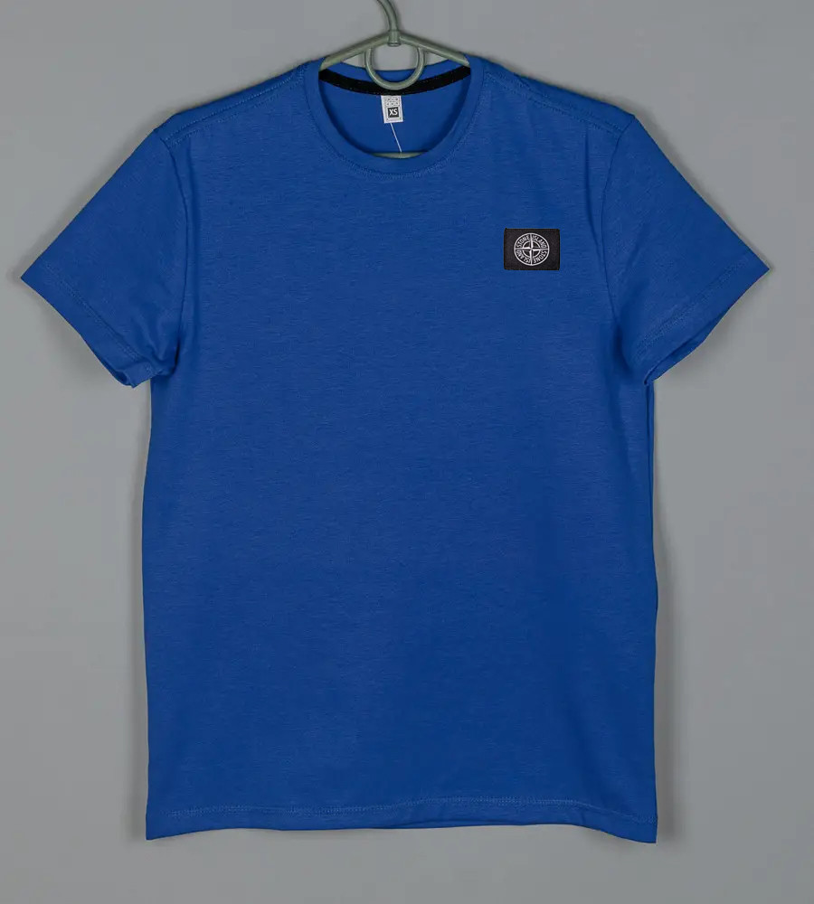 Футболка юніор Нашивка Stone Island 2409п (Уп.4шт XS, S), Синій, фото 1
