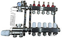 Коллектор для теплого пола POLMARK 12 контура без насоса нижнее подключение
