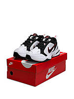 Мужские кроссовки Nike Air Monarch IV White Red (Белые) Обувь Найк Монарх 4 повседневные кожа демисезон