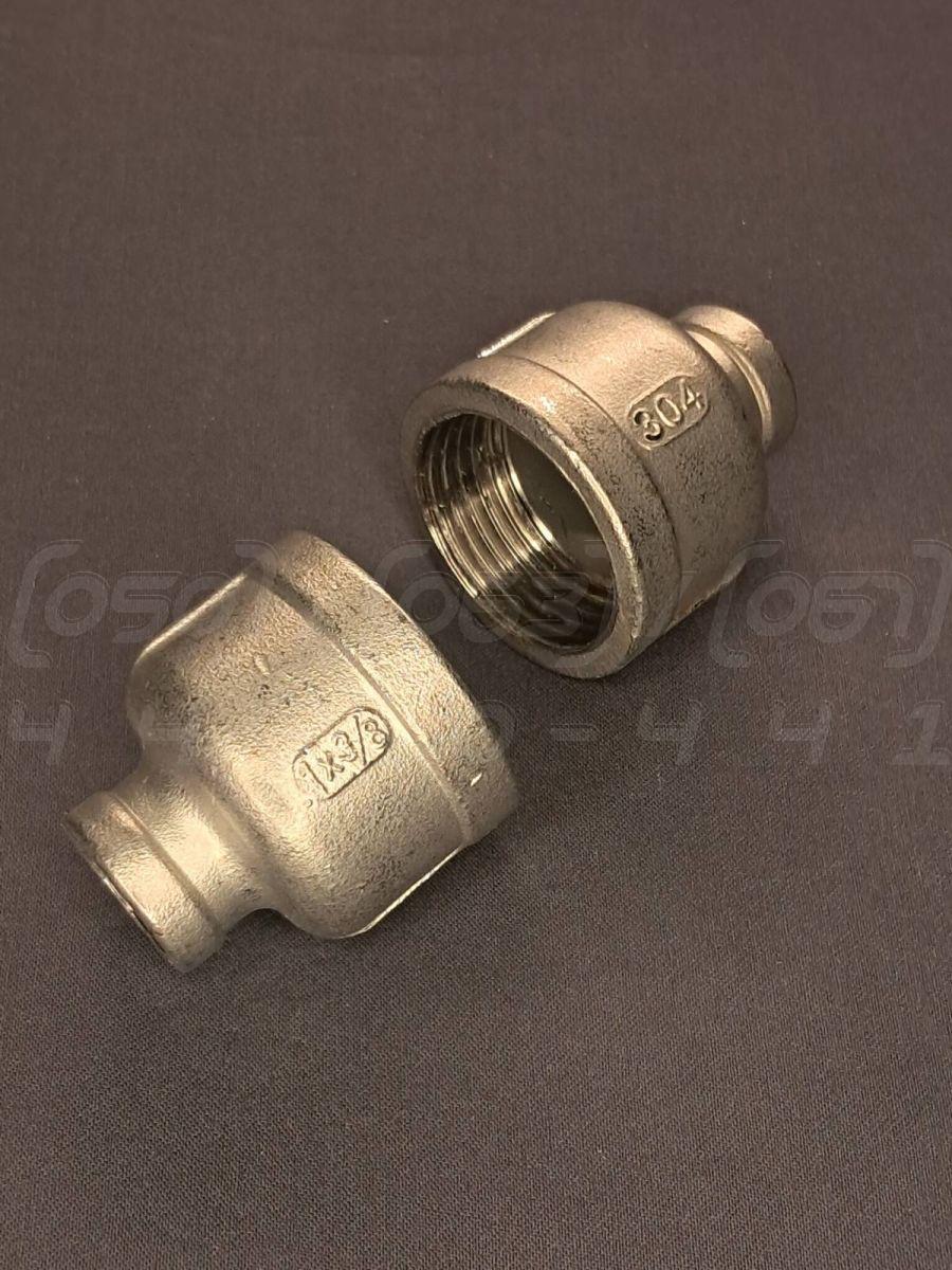 Муфта перехідна різьбова нержавіюча DN25x10 (1"x3/8"), н/ж сталь AISI 304, Class 150, BSPP, лита, фото 1