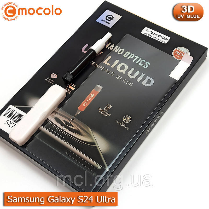 Захисне скло Mocolo Samsung Galaxy S24 Ultra Nano Optics UV Liquid Tempered Glass 3D (Clear), фото 1