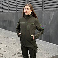 Куртка женская тактическая Softshell демисезонная на флисе Shadow хаки Ветровка Софтшелл весенняя осенняя