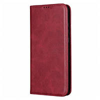 Чохол книжка Leather Fold Redmi 10C/12C Dark Red
