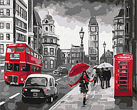Картина Рисование по номерам Дождливый Лондон 40х50 Черно белые картины по номерам BrushMe BS34828