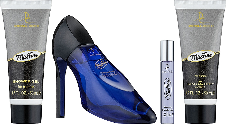 Набір Dorall Collection Miss Fine для жінок — set (edр 100 ml + edр 10 ml + sh/gel 50 ml + b/lot 50 ml), фото 1