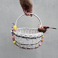 Дитячий пасхальний кошик з пташкою для дівчаток