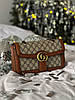 Жіноча сумка Gucci Large Marmont Brown Beige (Коричнева) Сумка Крос Боді-екошкіра текстиль на 1 відділення на ланцюжку принт Гуччі, фото 6