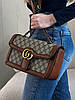 Жіноча сумка Gucci Large Marmont Brown Beige (Коричнева) Сумка Крос Боді-екошкіра текстиль на 1 відділення на ланцюжку принт Гуччі, фото 7
