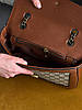 Жіноча сумка Gucci Large Marmont Brown Beige (Коричнева) Сумка Крос Боді-екошкіра текстиль на 1 відділення на ланцюжку принт Гуччі, фото 3