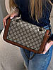 Жіноча сумка Gucci Large Marmont Brown Beige (Коричнева) Сумка Крос Боді-екошкіра текстиль на 1 відділення на ланцюжку принт Гуччі, фото 9